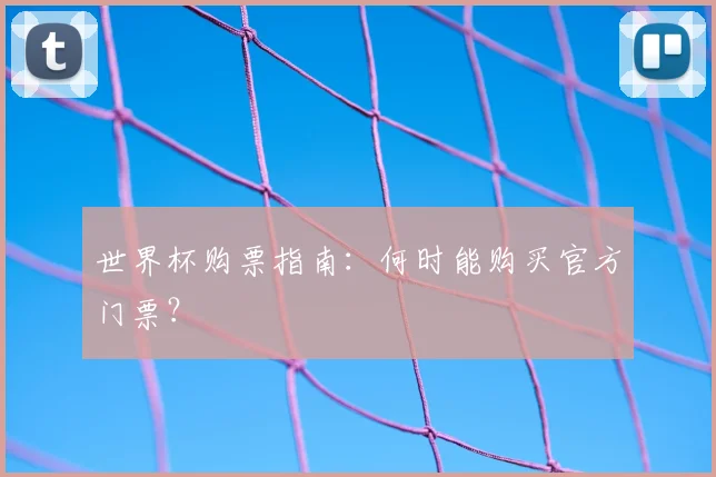 世界杯购票指南:何时能购买官方门票?